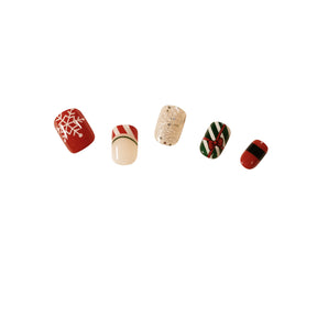 Christmas Nail Wraps, Detachable Flat Nail Extensions