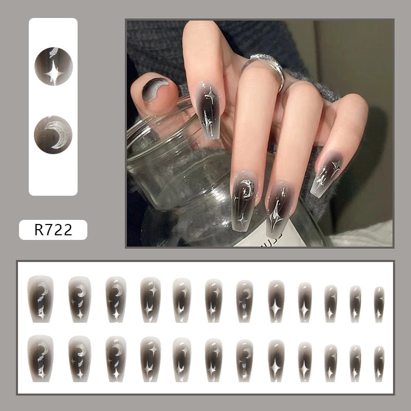 Dark Edgy Nail Art - Silver Moon & Stars Stickers