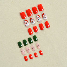 Cute Santa Claus Christmas Nails, Playful and Festive