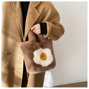 Cute Faux Fur Women's Crossbody Handbag - Ins Trend