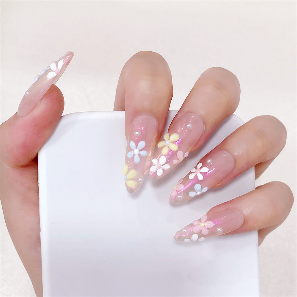 Chic Handmade Painted Floral Fall Nails, Versatile and Trendy Student-Friendly Nail Patches