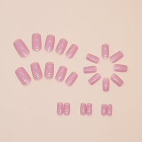 Solid Color Fall Nails: 24-Piece Removable Pink Purple Nail Wraps