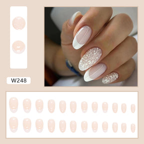 Cream White French Minimalist Gentle Nail Tips Soft and Pure