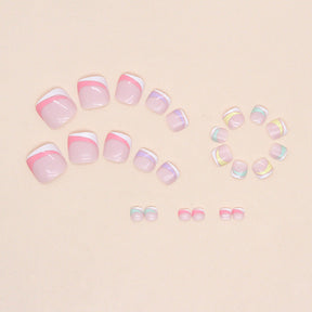 Colorful Rainbow French Toe Nail Stickers