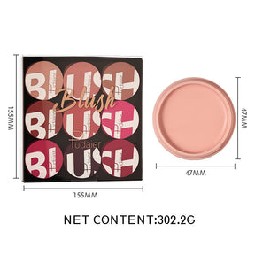 Pudaier 9-Color Cream Blush Palette - Matte Finish