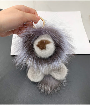 Cute Mink Fur Lion Keychain - Simba Car Charm