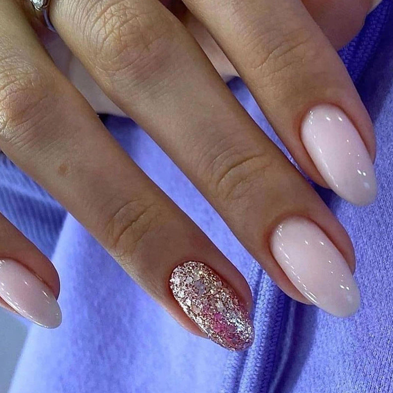 Almond Shape Pink Nails, Sweet and Shiny for Summer