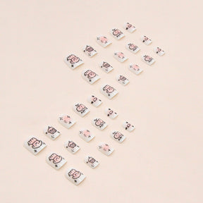 Cute Cartoon Blush Nails, 30-Piece Set