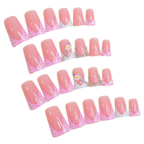 Duckbill Nail Tips with Detachable Design in Pink