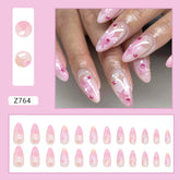 Pink Purple Ombre Hollow Star Moon Almond Nails, Ins Style