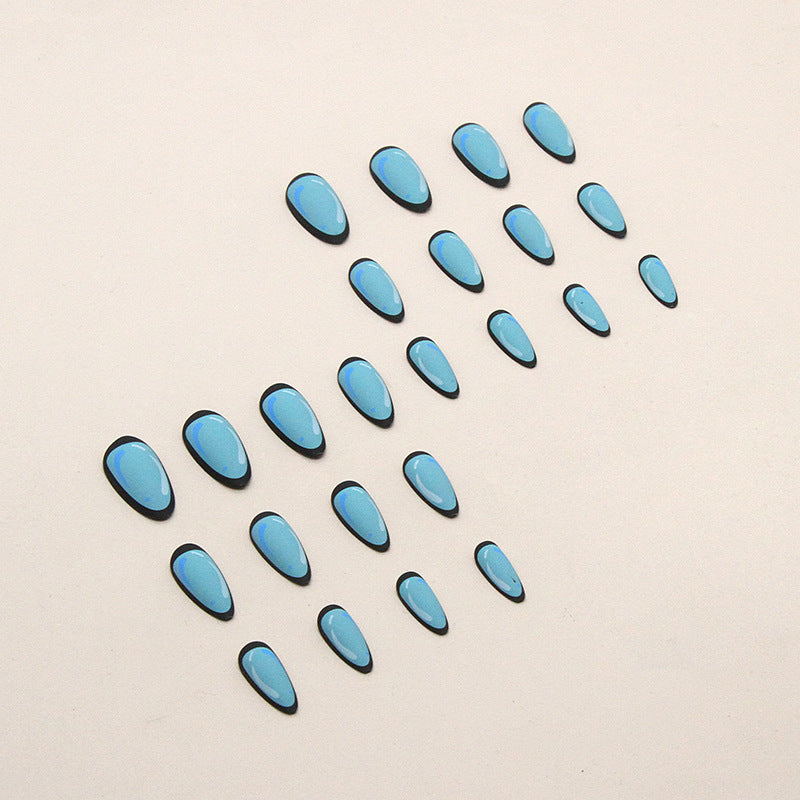 Anime-Inspired Almond Shape Light Blue Nails for Women