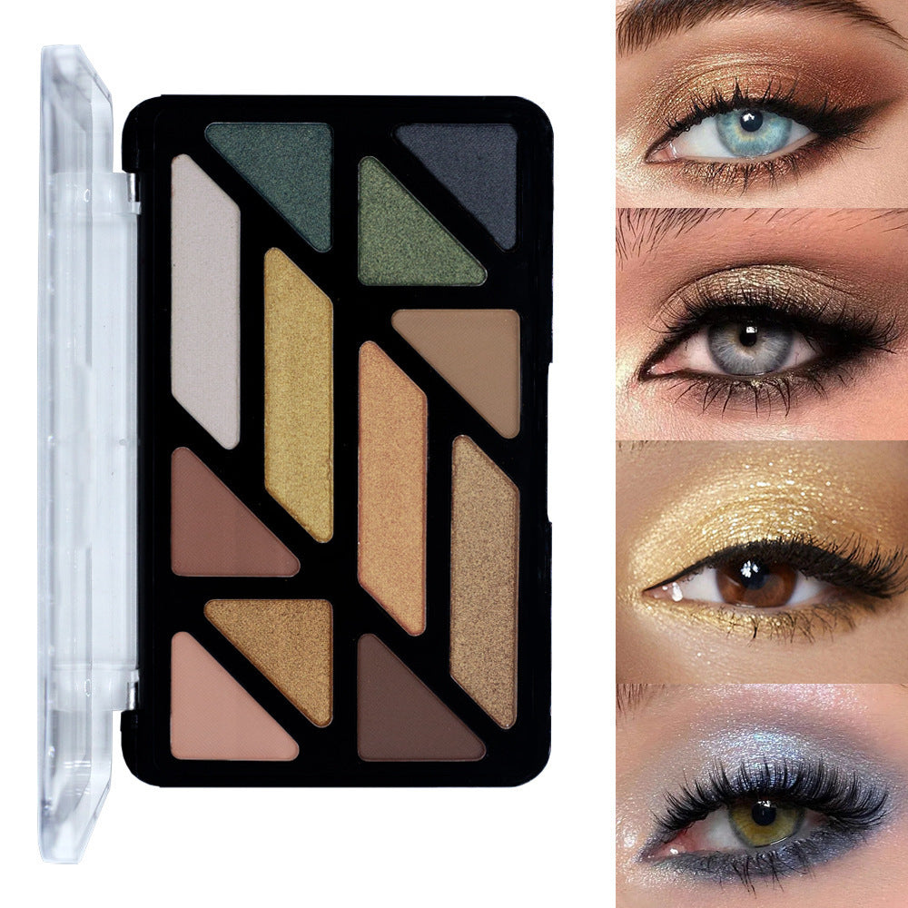 12-Color Eyeshadow Palette: Earth Tones for Smoky Eyes