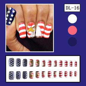 4th of July Red White Blue Star Eagle Nails