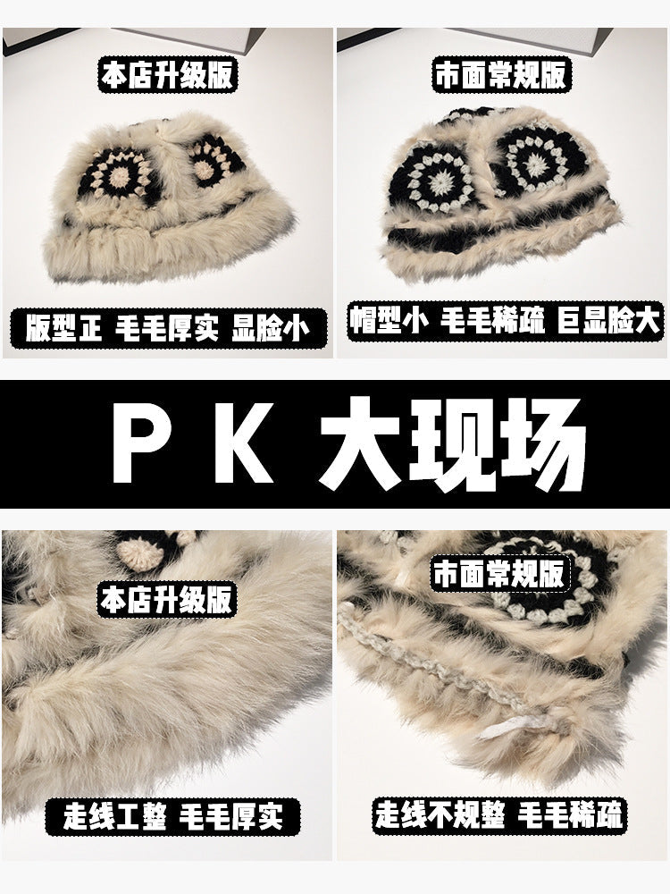 Cute Real Rabbit Fur Tiger Hat - Winter Fashion