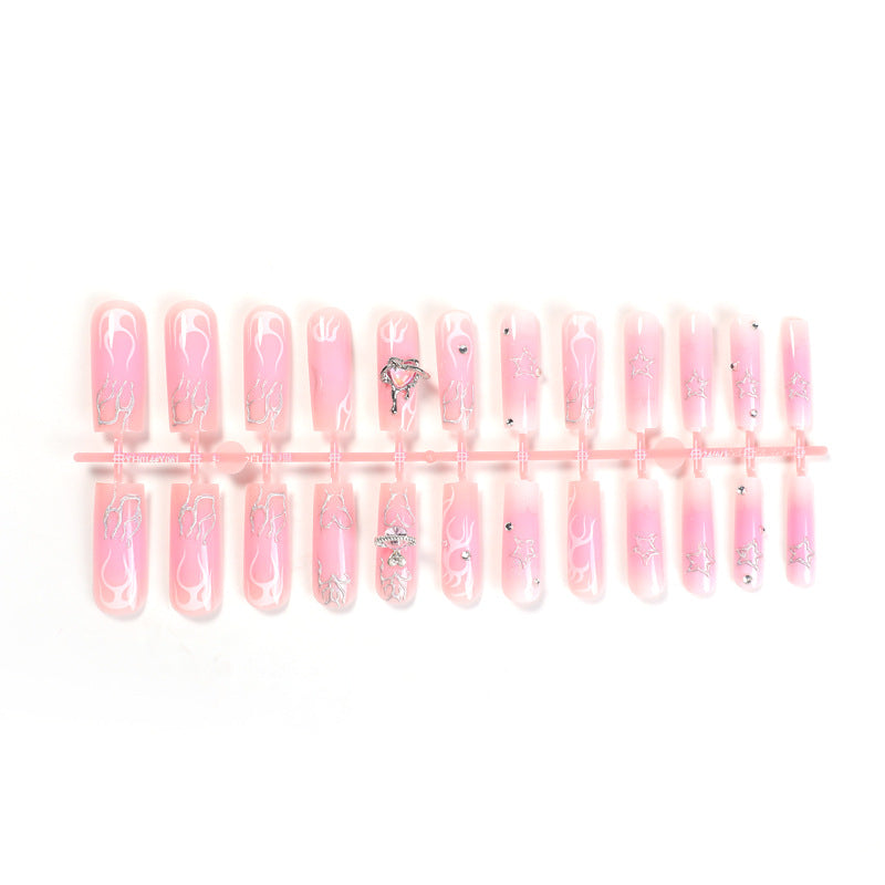 Popular European Long Water Pipe Nails with 3D Flame and Curb Chain