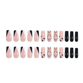 Black and White Heart Valentine's Nail Stickers