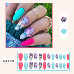 Colorful Butterfly Wearable Nail Tips