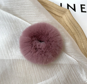 Real Rabbit Fur Hair Tie Winter Fashion Accessory