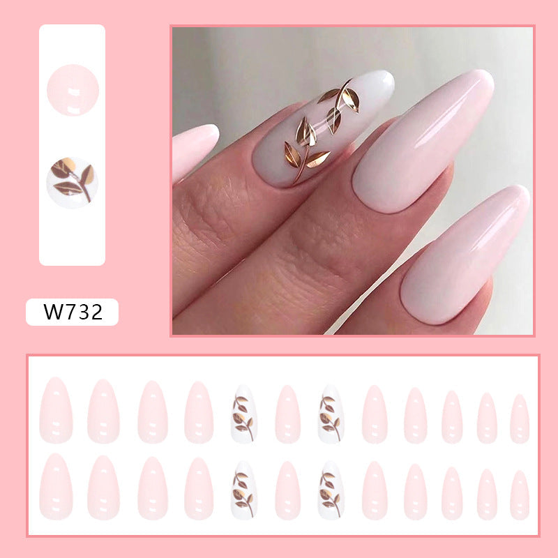 Elegant Gold Foil Leaf Nails - Luxury, Fashionable