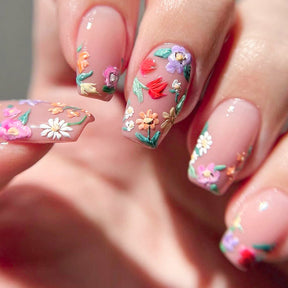 Square Flower 3D Nail Art Patches