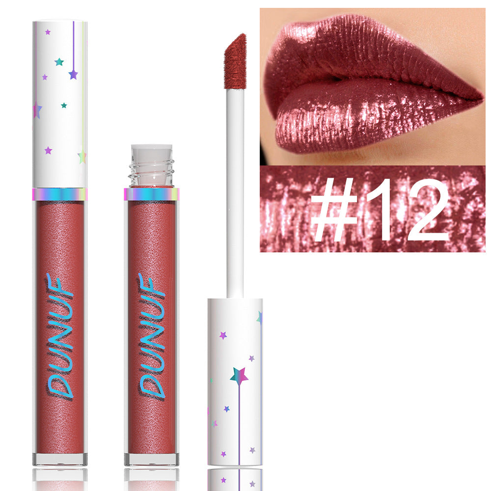 12-Color Shimmer Long-Lasting Waterproof Lip Gloss