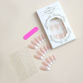 Handmade French Pearl Pink False Nails