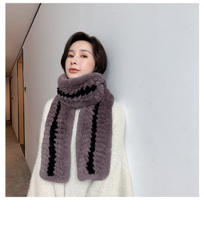 Warm Real Rabbit Fur Scarf - Winter Accessory