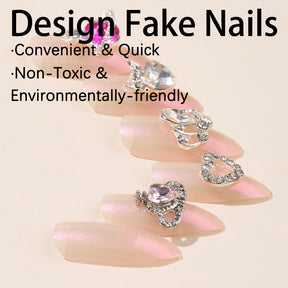 New Arrival Shimmer Heart Decorative Nail Tips