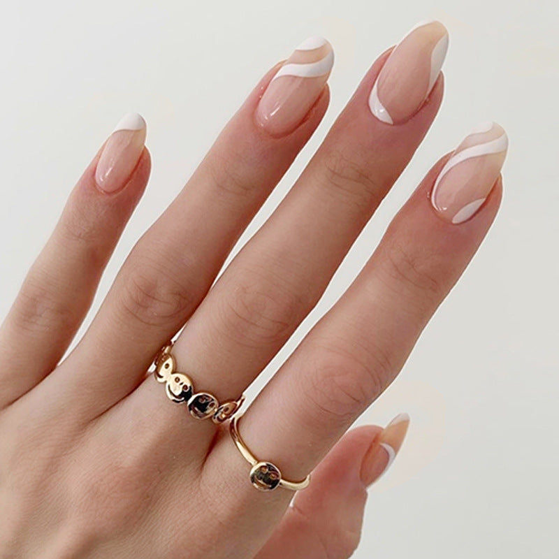 Simple Pure White Ribbon Bridal Fall Nails - Sweet & Luxe