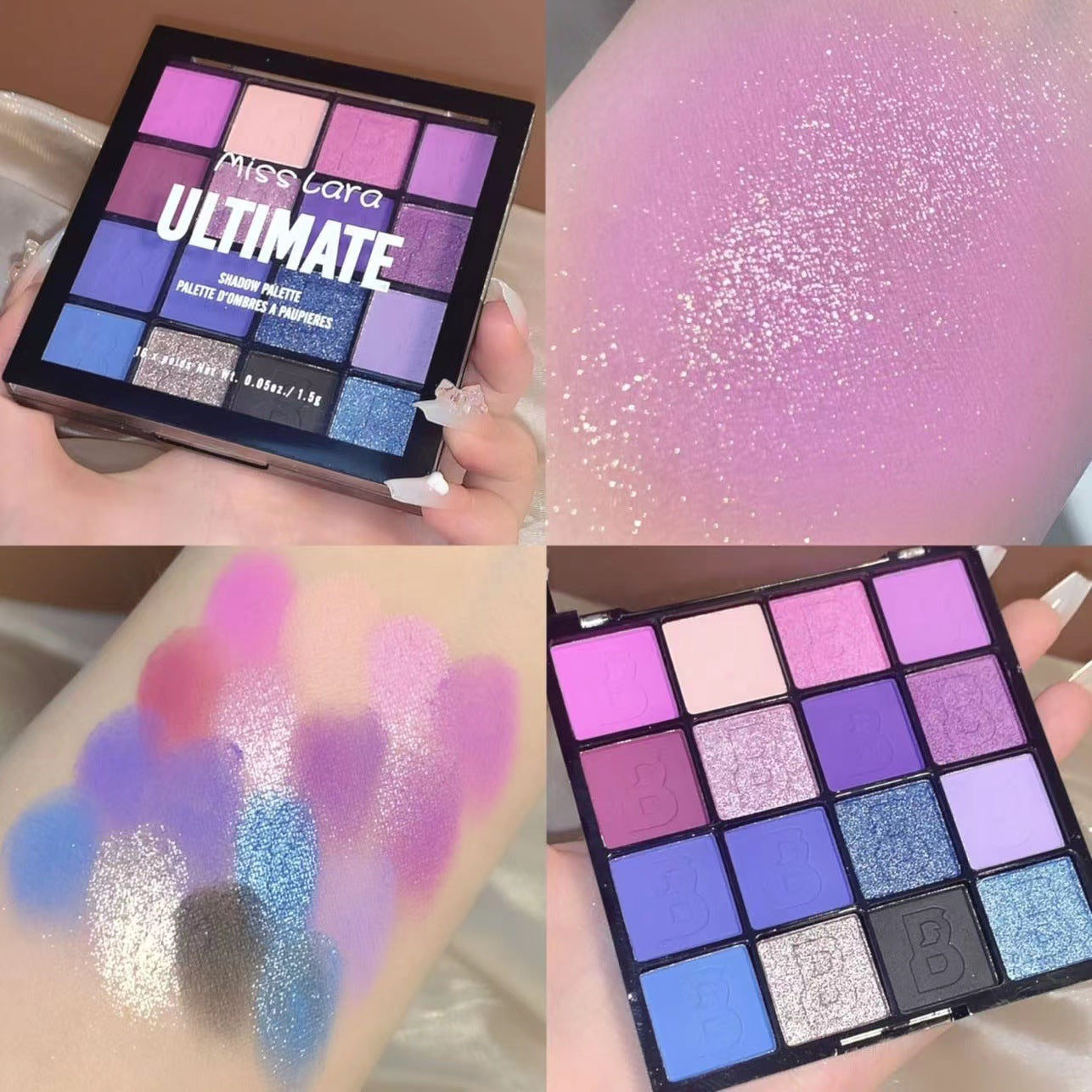 16-Color Vibrant Matte and Shimmer Eyeshadow Palette