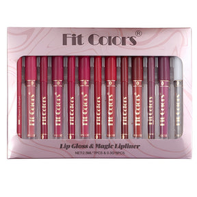 6+7 Lip Liner and Lip Gloss Set - Matte