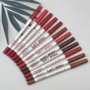 12-Color Wooden Lip Liners - Matte, Long-Lasting