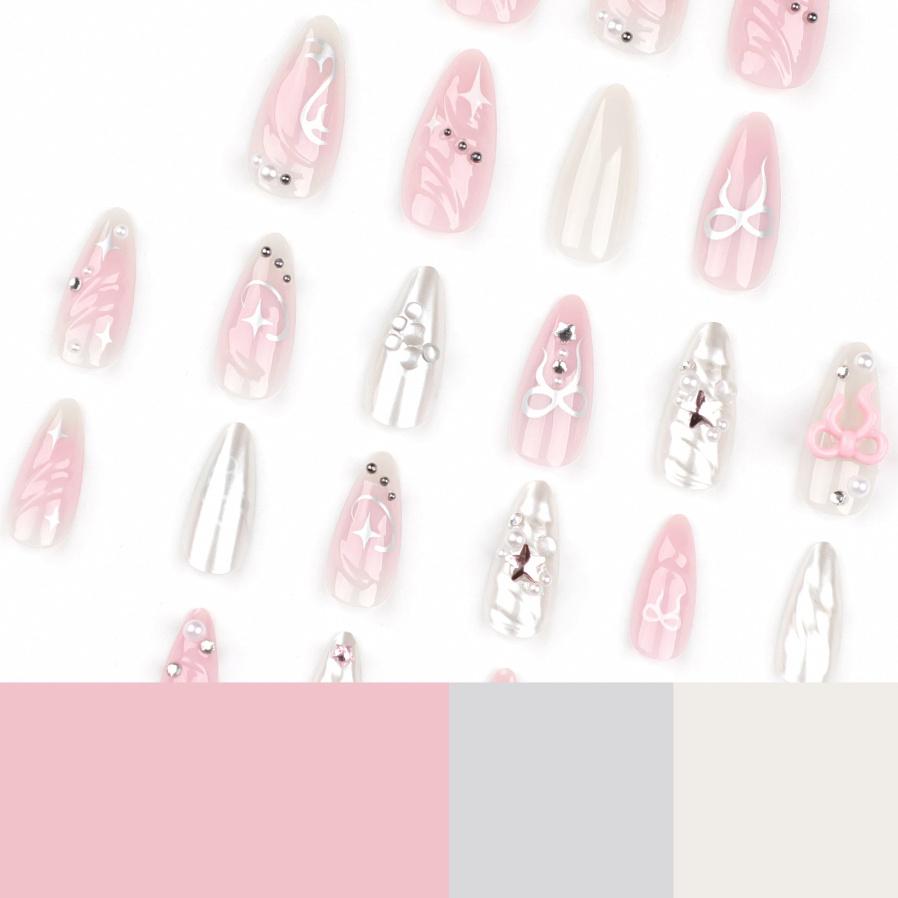 Sweet Pink Blush 3D Bow Nail Tips