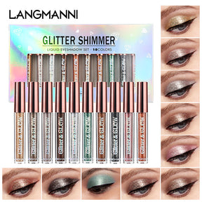 10-Pack Diamond Glitter Liquid Eyeshadow Set