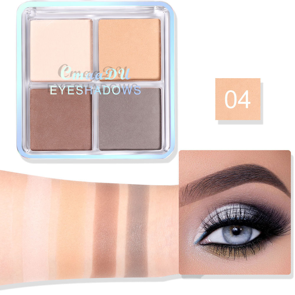 CmaaDU 4-Color Matte and Shimmer Eye Shadow Palette