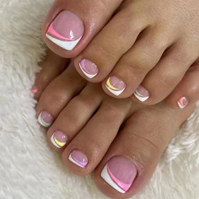 Colorful Rainbow French Toe Nail Stickers