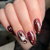 Cute Cartoon Scorpion Nails, White Star Shimmer