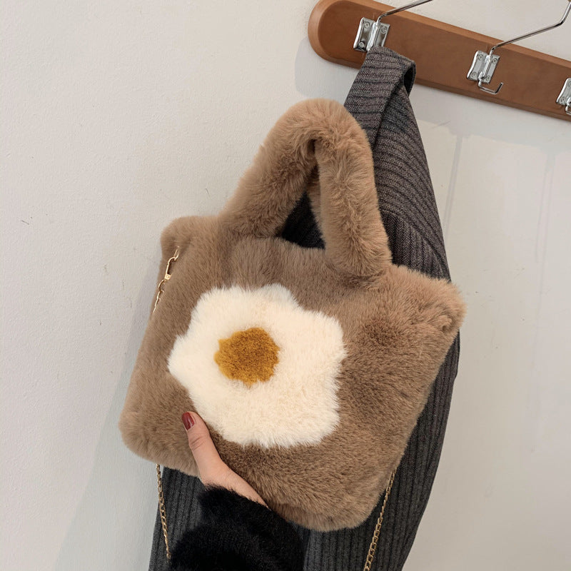 Cute Faux Fur Women's Crossbody Handbag - Ins Trend