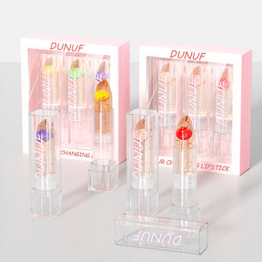 3-Piece Dried Flower Gold Foil Color-Changing Lipstick Set