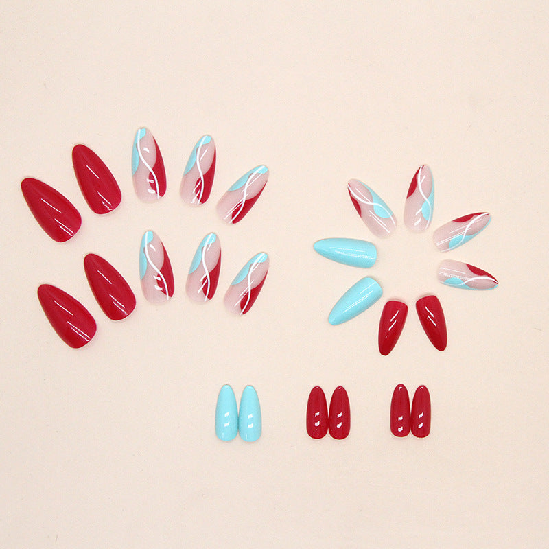 Almond Shape Pure Color Jump Nails, Fresh Spring/Summer Ins Style