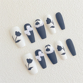 Chic Handmade Tulip Fall Nails, Trendy and Versatile Student-Friendly Nail Patches