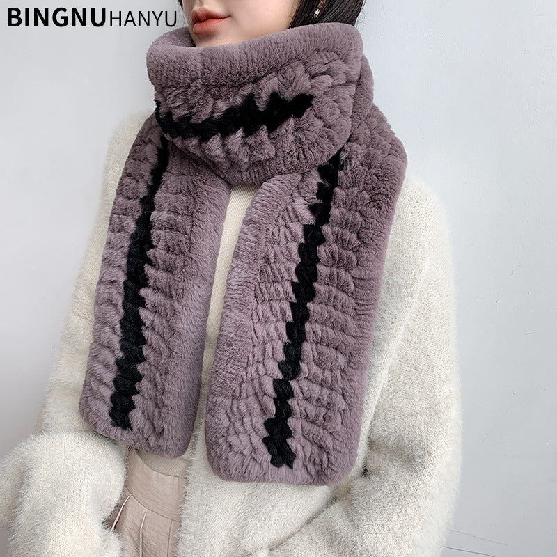 Warm Real Rabbit Fur Scarf - Winter Accessory