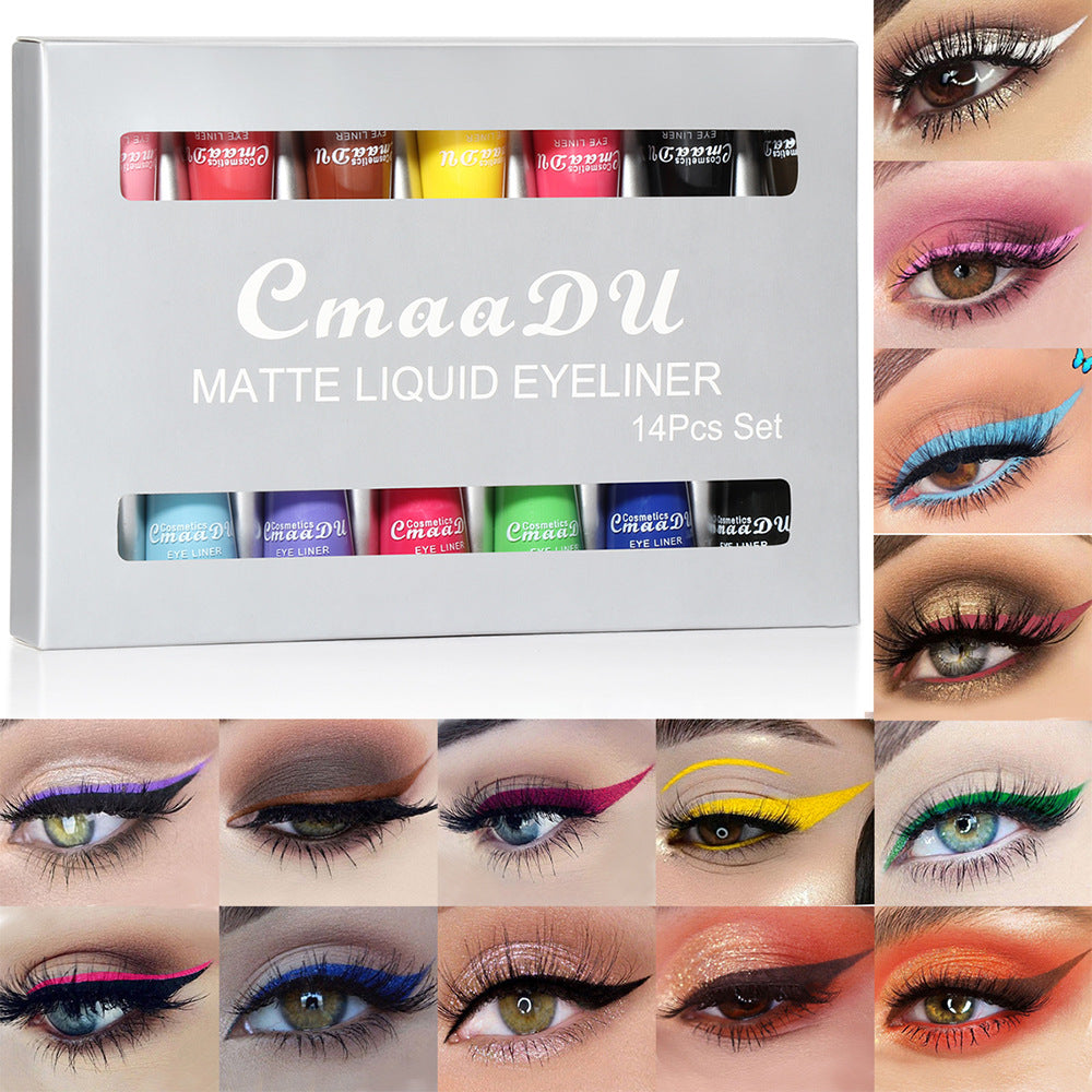 14-Color Liquid Eyeliner Pen Set