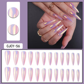 24-Piece Mirror Finish Electroplated Aurora Press-On Nails