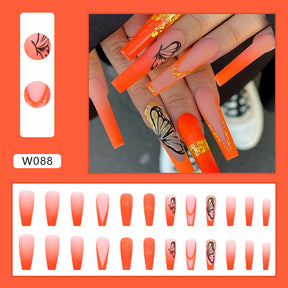 Ballet T-Shape Press-On Fall Nails - European and American Style (24PCS)