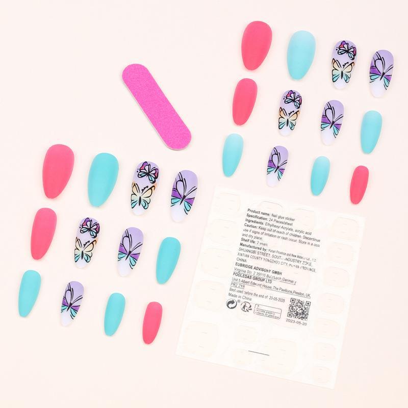 Colorful Butterfly Wearable Nail Tips