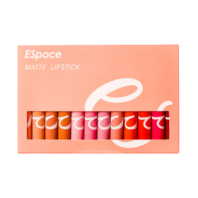 12-Color Velvet Matte Lipstick Set, Long-Lasting and Hydrating