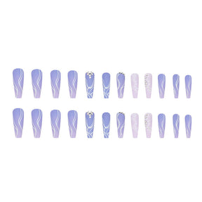 Soft Lavender Long Ballet Nail Stickers