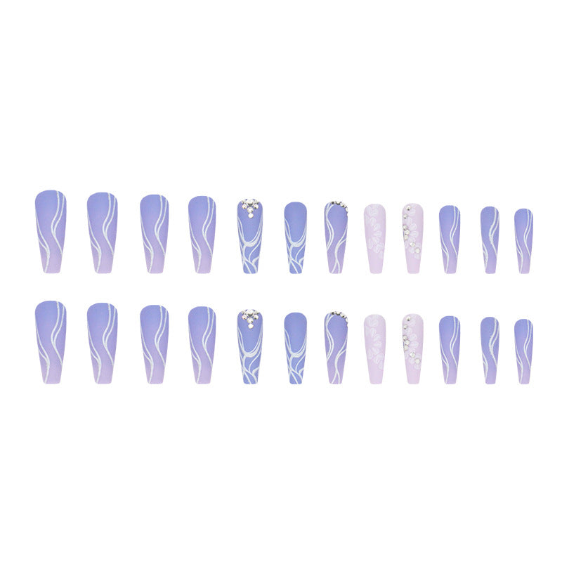 Soft Lavender Long Ballet Nail Stickers