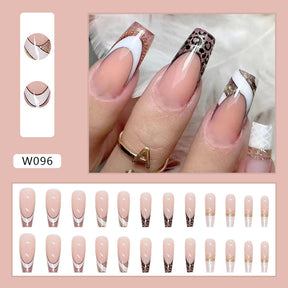 Ballet T-Shape Press-On Fall Nails - European and American Style (24PCS)